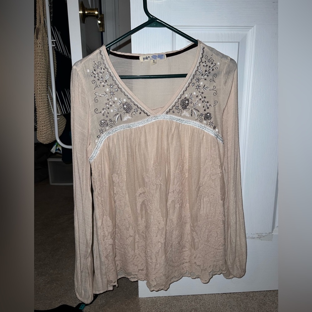 Jolt light pink lace blouse